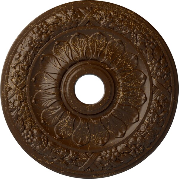 Ekena Millwork Swindon Ceiling Medallion (Fits Canopies up to 6 1/8"), 24"OD x 4"ID x 1 1/2"P, Root Beer Crackle CM24SWRBC - main